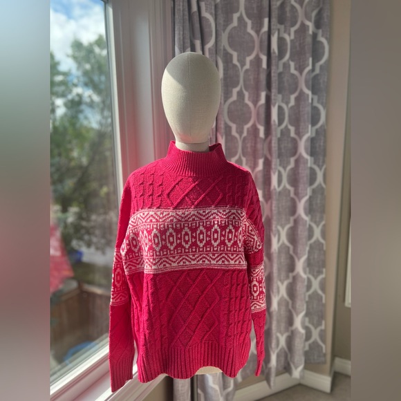 Rachel Zoe Sweaters - (323) Rachel Zoe Pink Geometric Turtleneck Sweater PTP 25